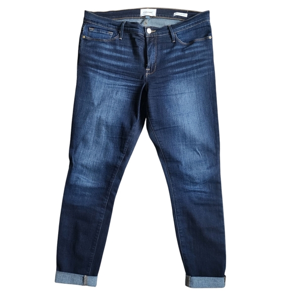 Frame Le Skinny De Jeanne Dark Wash Blue Jeans - 31 - Picture 1 of 8